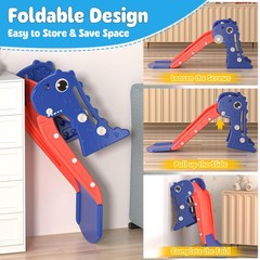 Nyeekoy 3 in 1 Toddler Slide, Kids Slide Climber 48”L*21.75”W*20.5”H, Blue