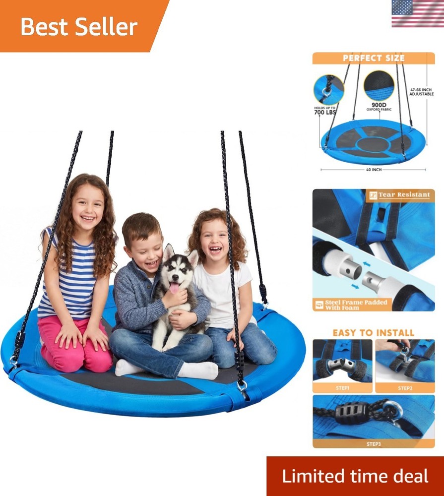 40 inch Saucer Tree Swing 900Lb Weight Capacity, Waterproof Swing Seat for Ki…