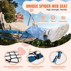 Uimoso Spider Web Saucer Swing 40 Inch Round Swings for Kids Outdoor 750 lbs