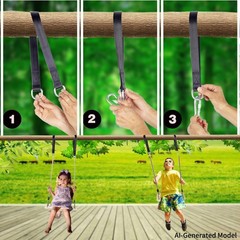 Outdoor Swing, KINSPORY Swing Set for Backyard, Adjustable Nylon Rope with Hangi
