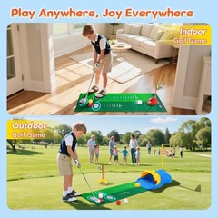 Toddler Golf Set with Bag, 3-8 Kids Set with Automatic Ball Return, Mat, LED…
