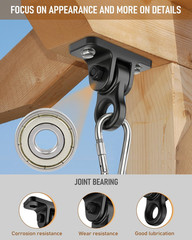 Heavy Duty Porch Swing Hangers Kit Dual Bearing Ceiling Hooks 5000lbs 2 Pack