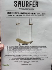 Swurfer Wooden Swing Board w/ Ropes & Handles, US Patent D778,381 / 9,511,296