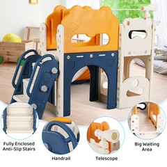 Kids Slide Climber Playset 8-in-1 Freestanding Slide for Toddler Indoor Outdoor