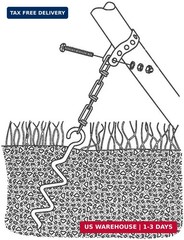 Metal Ground Anchor Kit – 4pcs Auger-Style 12 3/4″ ea. All Hardware Included. Ea