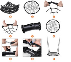 SUPER DEAL 40″ Spider Web Tree Swing with 71″ Rope, 660 lb Capacity