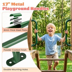 17 Inch Monkey Bars Indoor Outdoor 4 Pack Green, Heavy Duty Metal Playground …