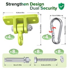 4Pk 5000lb Silent Heavy Duty Swing Hangers for Swings, Yoga, Bags, Hammocks