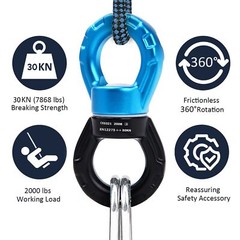Swing Swivel 35KN Breaking Strength 360° Rotator Safety Rotational Device Hangin