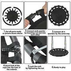 Tree Swing with PP Mat – Durable, Safe, and 24 inches diameter+No Extra Straps