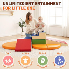 9-Piece Climbing Foam Blocks: Soft PU Leather – Baby Climb and Crawl Activity Bl