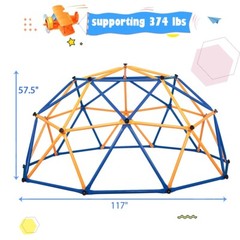 10ft Kids Upgraded Jungle Gym Dome Metal Toddler Climbing Frame Sports Play Set