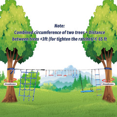 65 FT Ninja Warrior Obstacle Course Swing Set for Kids with 12 Obstacles,Playset