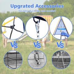 7 in 1 Swing Set for Kids Outdoor A-Frame Heavy-Duty Metal Swing Sets with Slide