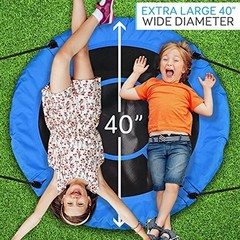 40” Outdoor Saucer Swing with Tree Hang Kit, Adjustable Ropes & Swivel Spinner f