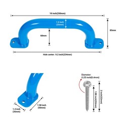 10 Inch 4 Pieces Blue Metal Safety Handles for Playground Accessories – Outdo…