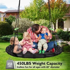 Tree Swing with PP Mat – Durable, Safe, and Easy to Install,Black Outdoor Sau…