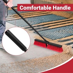 24″ Push Broom Outdoor with 63″ Long Handle and Stiff Bristles, Heavy Duty Ou…