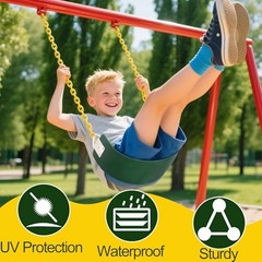 Swing Seat, Replacement Swing with Metal Triangle Ring, Support 250lb Heavy