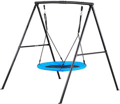 40 In Saucer Swing Seat W/ Heavy Duty A Frame Metal Stand 440lbs Load Capacity