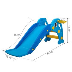 TOBBI 3 in 1 Kids Slide&,Baby Climber Activity Center w/ Basketball Hoop & Ball