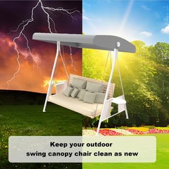 Outdoor Swing Canopy Cover, 3 Seat Waterproof Gray Swing Covers for Outdoor P…