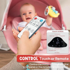 Electric Baby Swing with Remote Control – 5 Natural Motion Speeds, Detachable Se