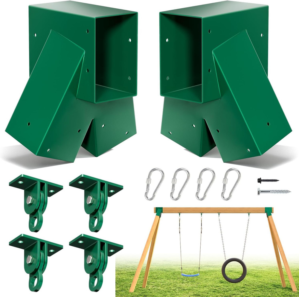 Heavy Duty Swing Sets Bracket Kit, Including 2 A-Frame Swing Set Brackets and 4