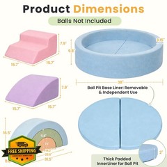 cossy 8pc Foam Climbing Blocks Ball Pit Toddler