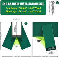 A-Frame 2 Swing Set Brackets, Heavy Duty Steel Swing Set Hardware with Mounting