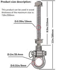 4 Heavy Duty Bearing Swing Hanger Permanent Anti-Rust (10mm) 180° Swing, 1500…