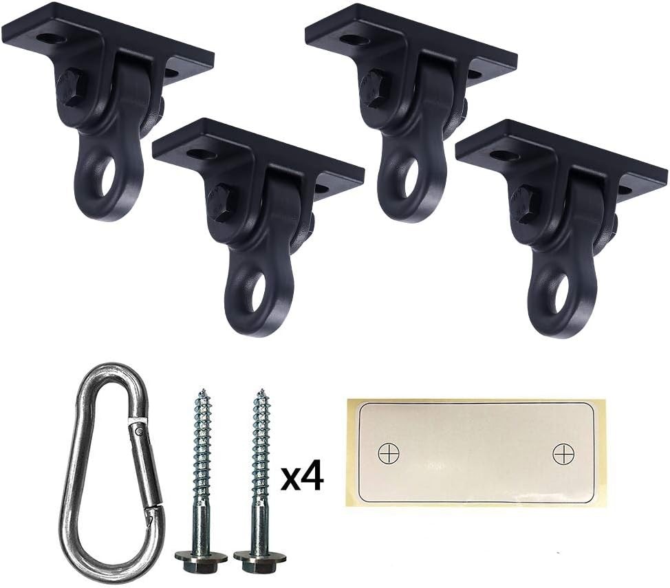 Heavy Duty Black Swing Hangers Screws Bolts Included 4 Pack, 4 Packs