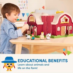 Portable Big Red Barn Toy Set with Animals – Perfect for Preschoolers 2-8