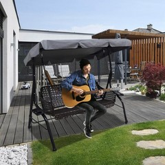 Outdoor Patio Swing Chair Canopy Replacement, 3 Seater Porch Swing Seat Canop…