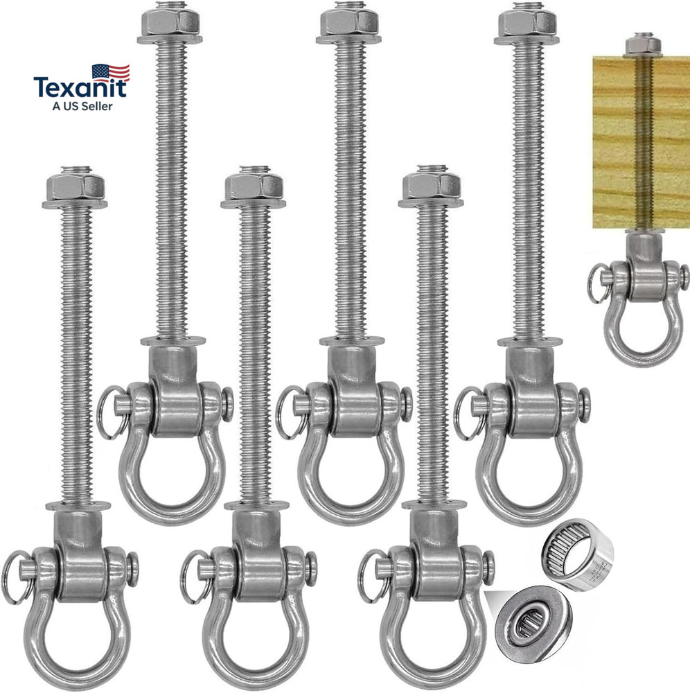Set of 6 Permanent Antirust Heavy Duty Swing Hangers 180° Bearing Swing 1500 LB