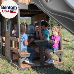 Canyon Creek Cedar Wood Swing Set with Wave Slide, Clubhouse, Play Kitchen, Picn