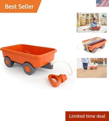 Eco-Friendly Orange Wagon – Safe Outdoor Toy for Pretend Play & Motor Skills