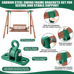 Heavy Duty a Frame Swing Set Bracket Kit Include 2 Brackets & 2 Swing Hangers wi