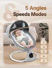 Electric Baby Swing for Infants to Toddler, Portable Swing Baby Rocker with 5…