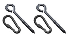 4 Pack Stainless Steel Screw Eye Hooks with Snap Hooks for Hammock Hanging