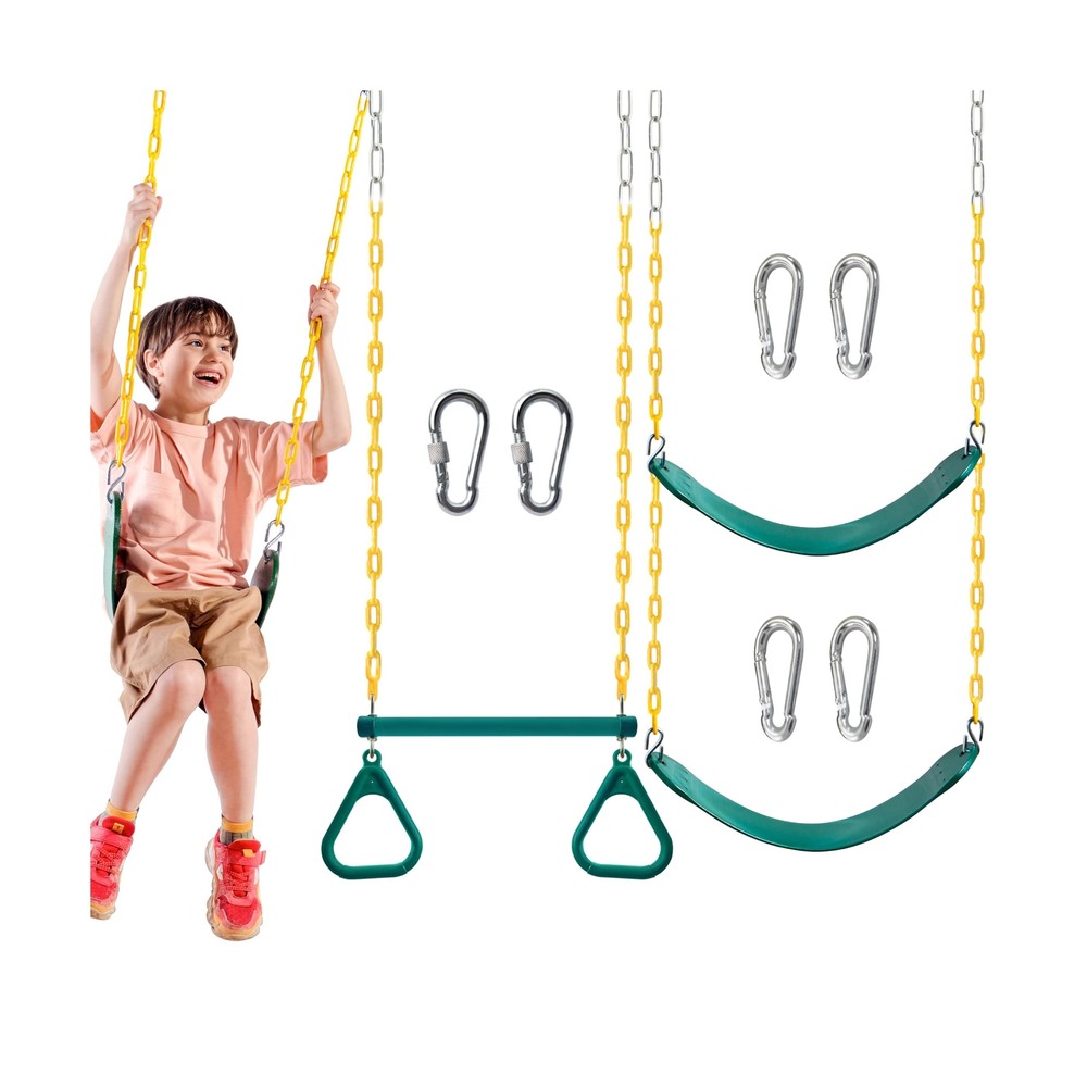 TURFEE 3 Pack Assorted Swing Set, Including 1 Gym Rings Trapeze Swing Bar and…