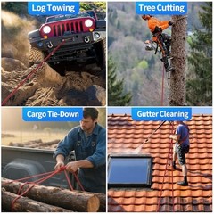 150Ft 1/2 Inch Heavy Duty Climbing Rope – for Tree Swing, Pulling, 150ft-Red