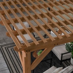 Backyard Discovery 14′ x 10′ Delray Cedar Pergola with PowerPort gazebo shade