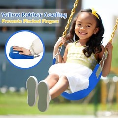 Swing Set Seat with Metal Triangle Ring & 66Inch Anti-Rust Chains, Swing Blue