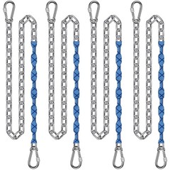 Heavy Duty 4-Pack 65″ Stainless Steel Swing Chains with Grip Sleeves & Quick Con