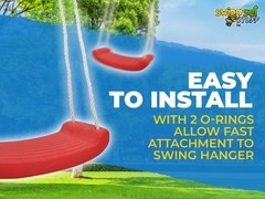 SWING SET STUFF INC. PLASTIC SWING SEAT WITH ROPE RED kids fun outdoor fun 0275