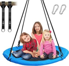 700lb Capacity Outdoor Saucer Swing w/ Straps – Blue