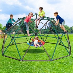 Hapfan 10ft Climbing Dome with Saucer Swing Jungle Gym Outdoor Play Equipment
