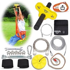 Zipline Kits for Backyard, 140FT Zip Lines Kit 350LB Kids Toys Play Set, Adu…