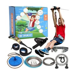 Hyponix Zip Lines for Kids and Adults Outdoor up to 350 Lbs – 180 ft – 15 Min…